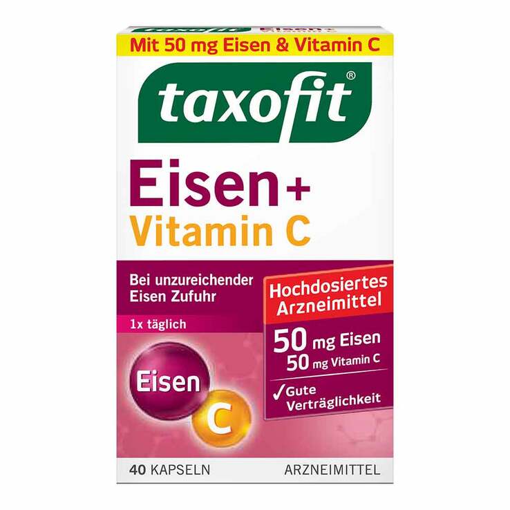 taxofit® Eisen + Vitamin C Kapseln, 40 St
