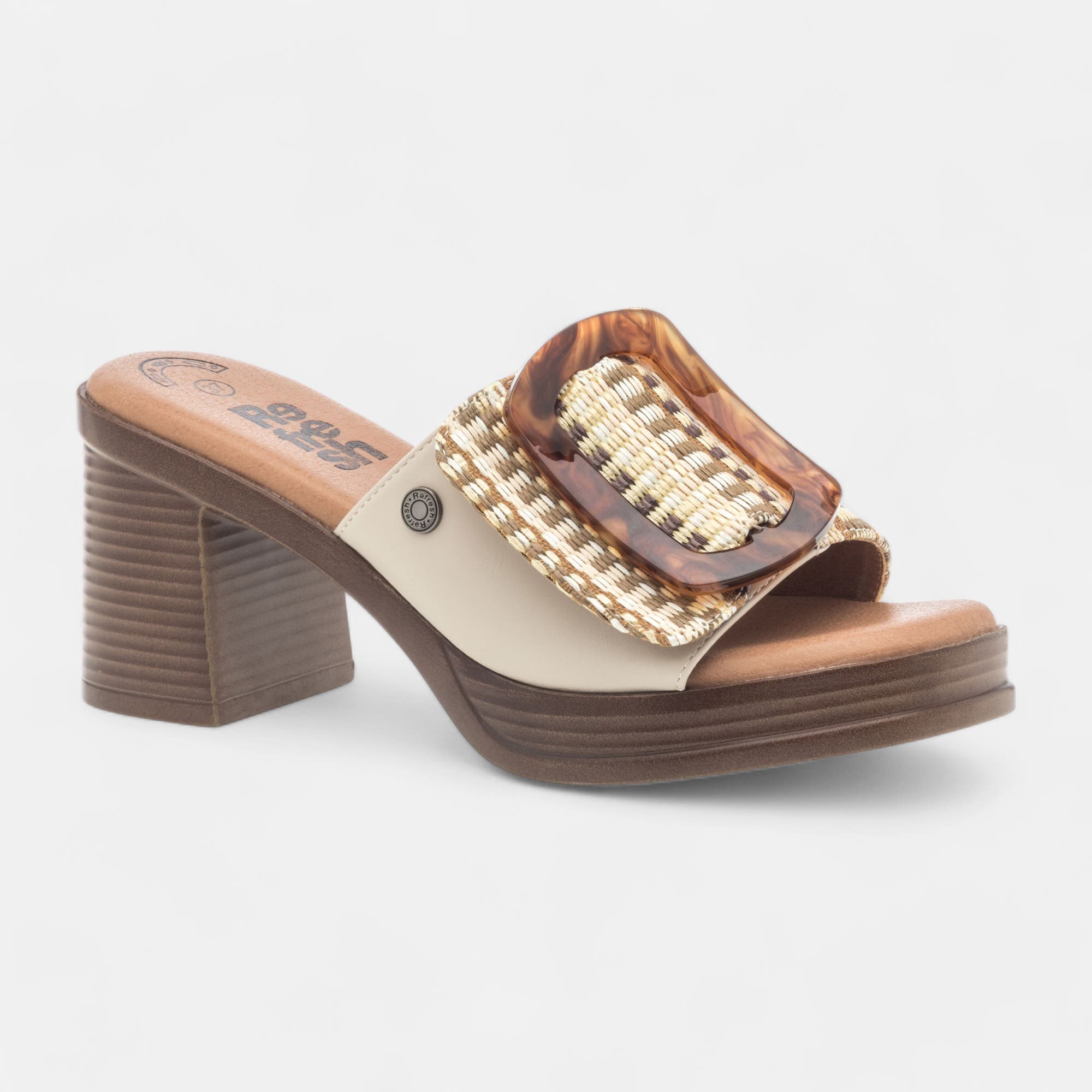 Mules à talon Femme beige