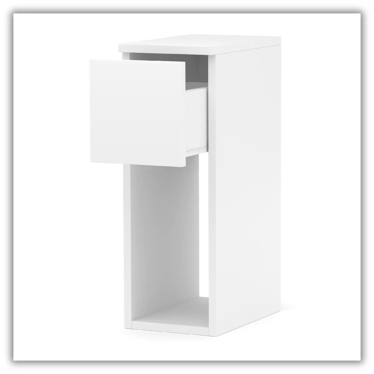 Table de chevet - Blanc - 1 tiroir - Design moderne