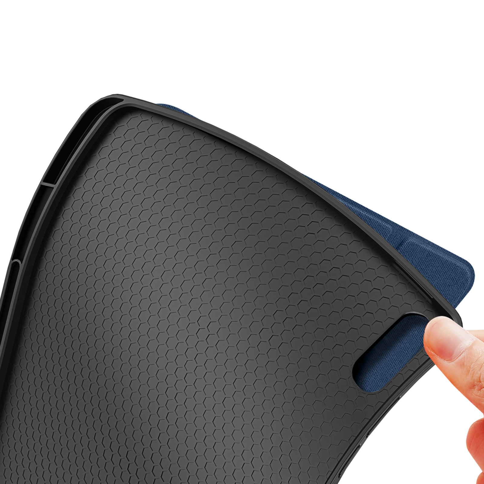 Samsung Galaxy Tab S11 Ultra Tasche Smart Cover Hülle Stoff Design mit S-Pen Halterung - Blau