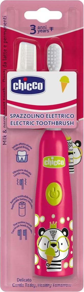 CHICCO Elektrische Zahnbürste Panda 3y  italienisch/französisch/deutsch mit austauschbarer Batterie 1 Stk