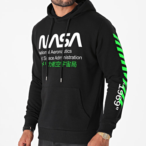 Sweat Capuche Admin 2 Noir Vert Fluo