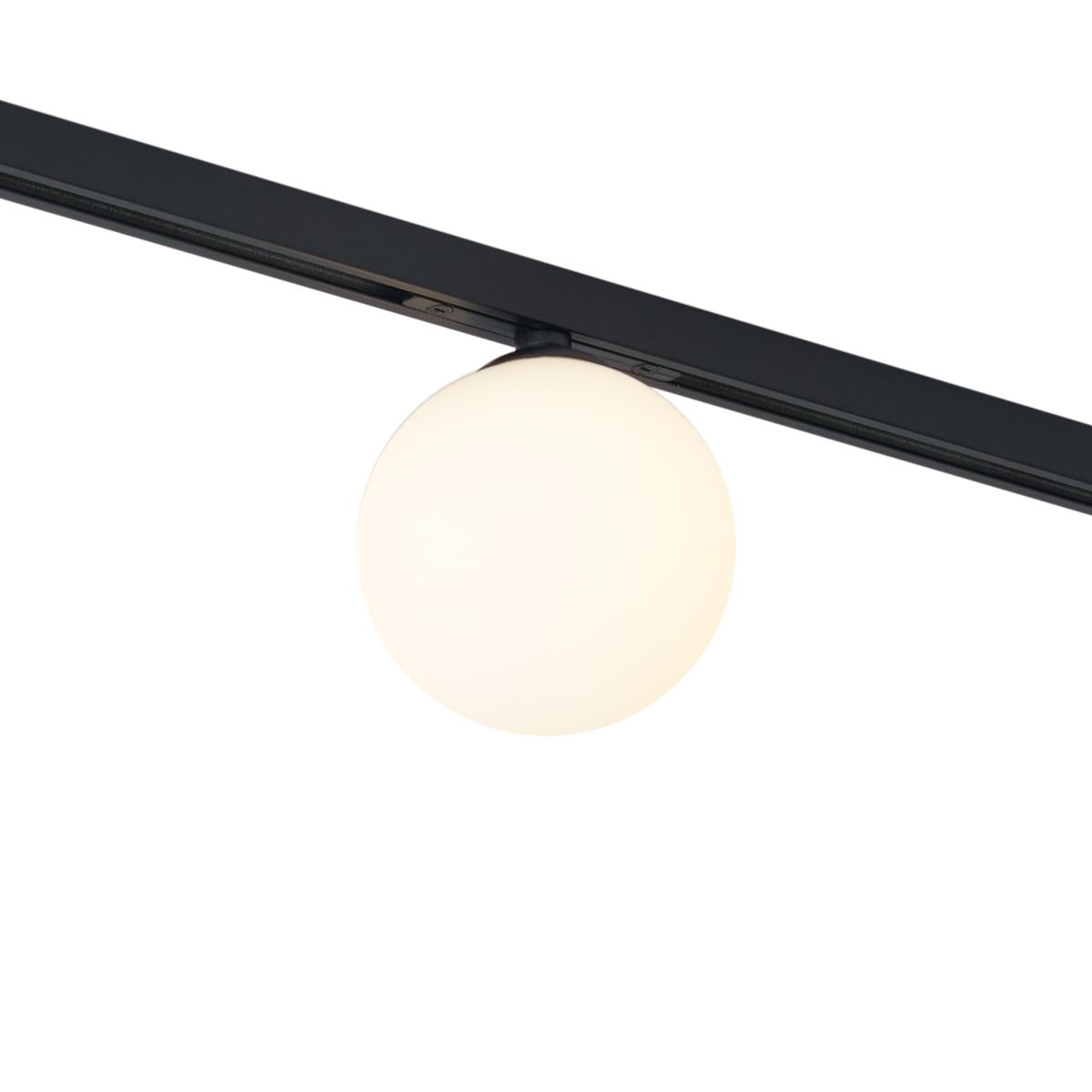 Moderne plafondlamp zwart met wit glas voor railsysteem 1-fase - Slimline Eira