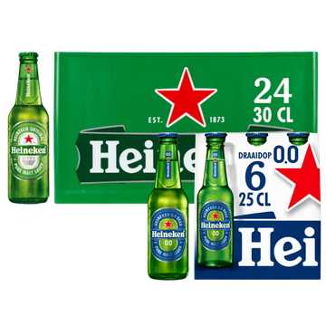 Heineken - Pils + 0.0% Alcoholvrij - Krat en sixpack