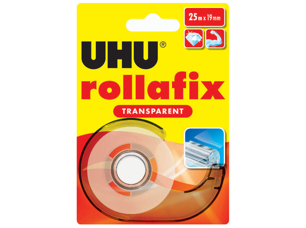 FITA ADESIVA COM DISPENSADOR UHU TRANSPARENTE 19MMX25M