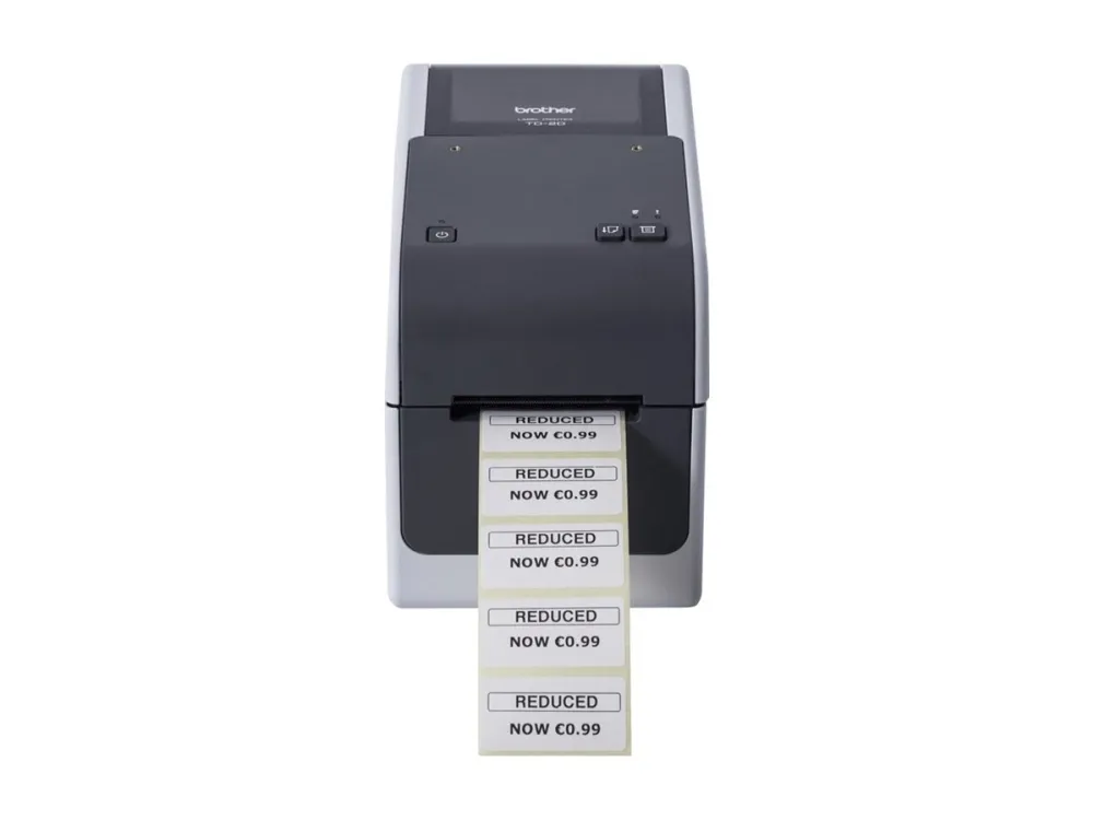Brother TD-2320D203 - Mærkat/kvitteringsprinter - S/H - direkte termisk - Rulle (6,3 cm) - 203 dpi - op til 152.4 mm/sek. - USB 2.0, USB vært, LAN