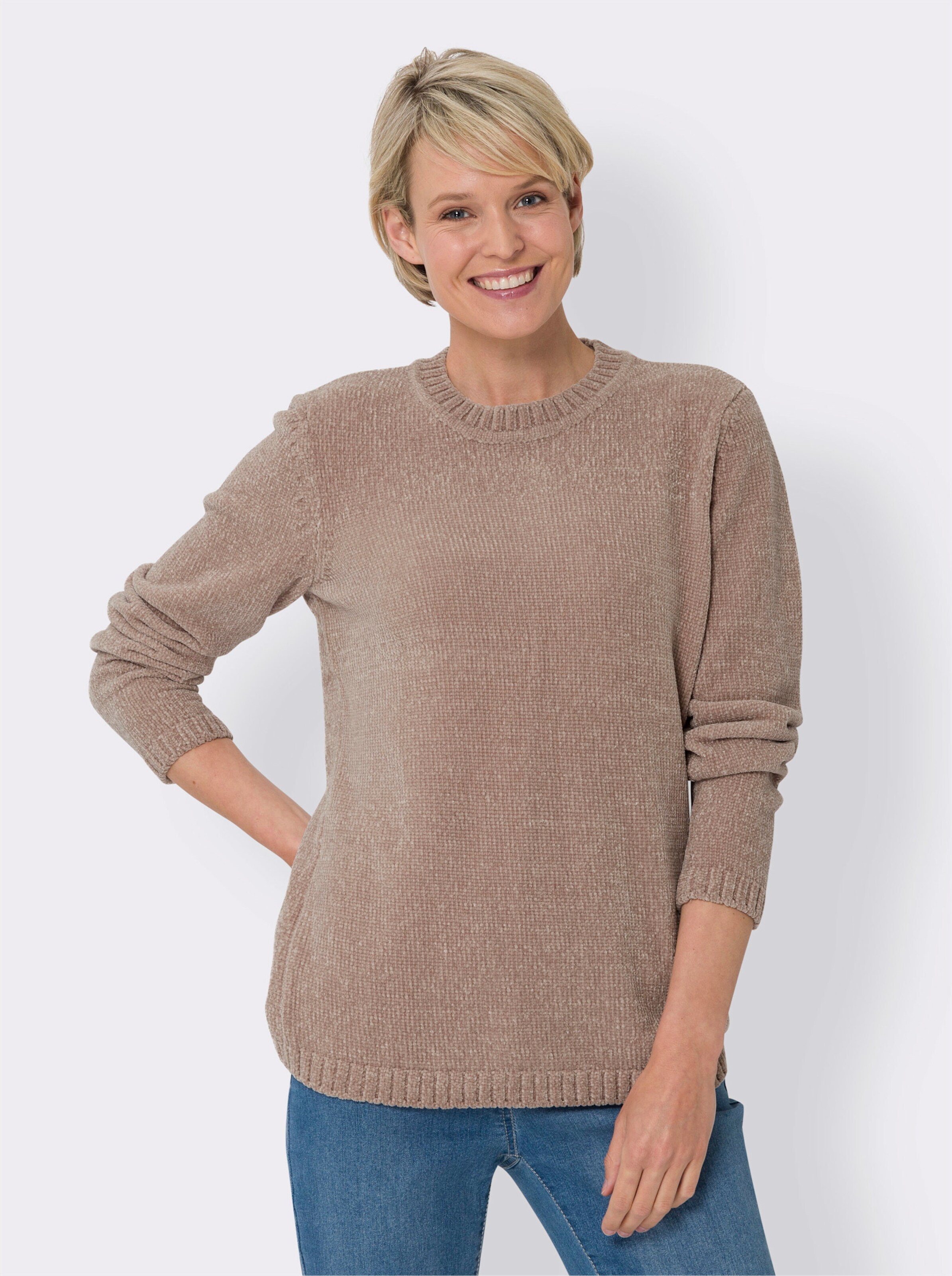 Langarm-Pullover in Chenille-Qualität