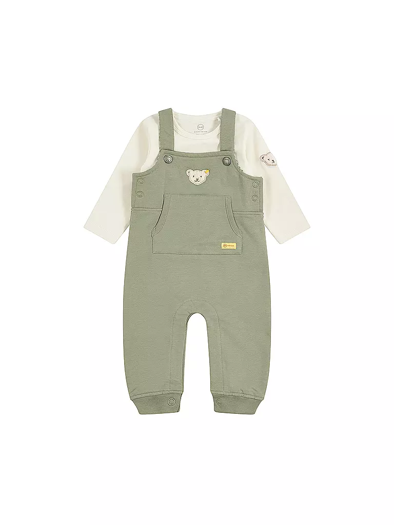 STEIFF Baby Set Latzhose und T-Shirt  dunkelgrün