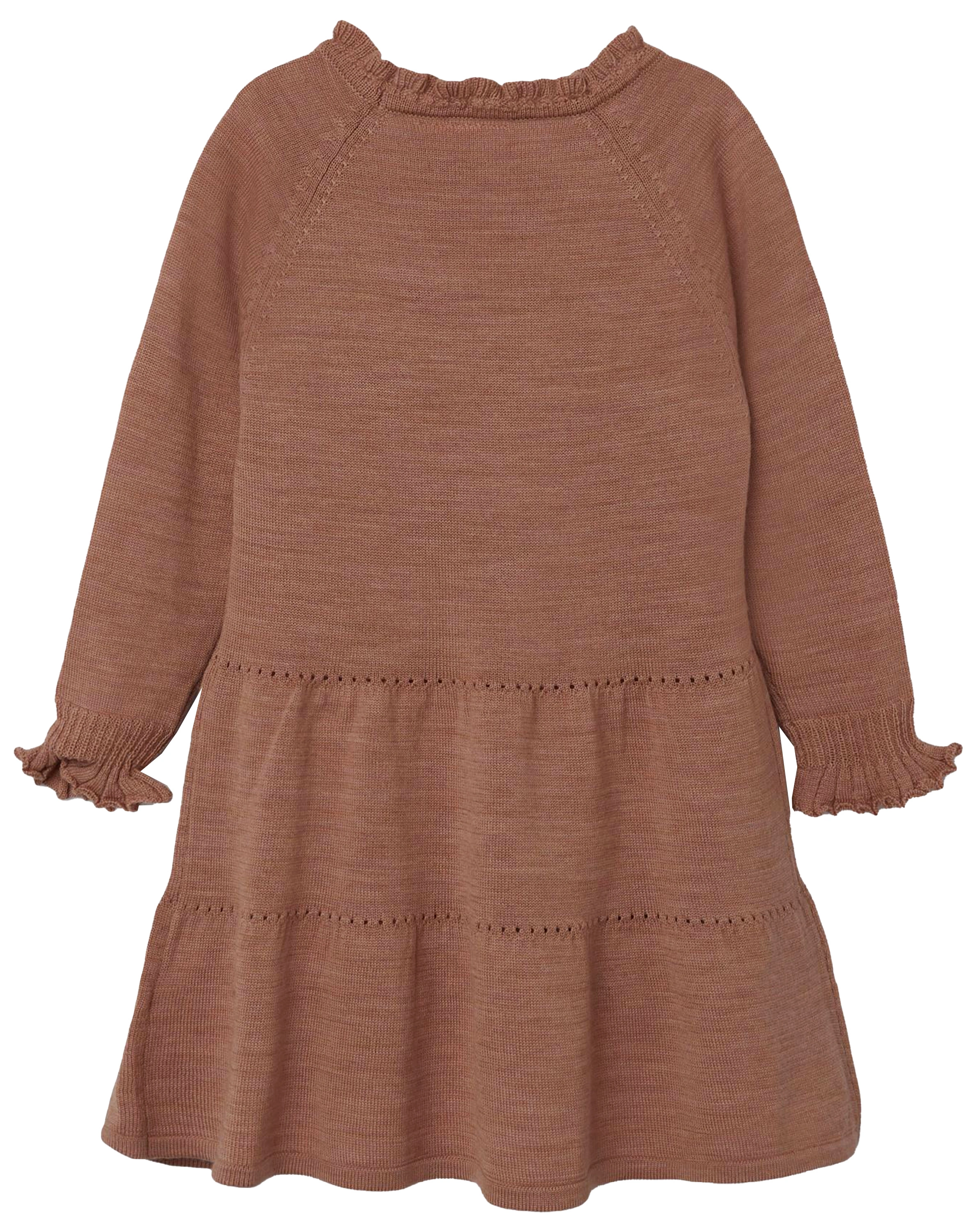 Woll-Langarmkleid NMFWHO in cognac