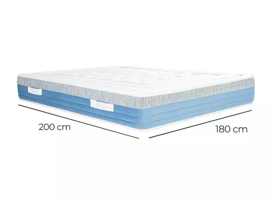 Matelas SENA 180x200 cm à ressorts ensachés, mousse mémoire de forme, indépendance du couchage, épaisseur 27cm