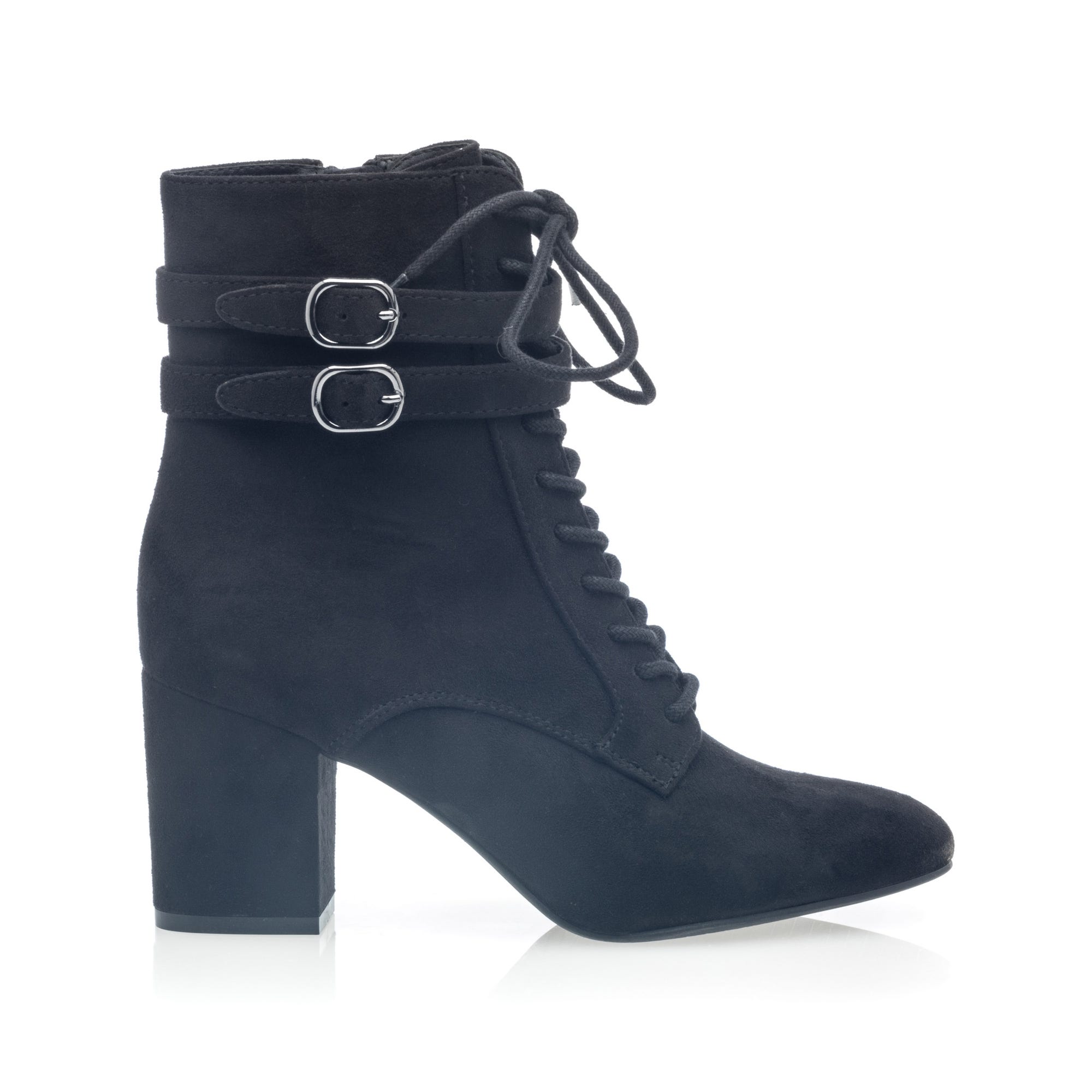Bottines à lacets à talon Femme noir