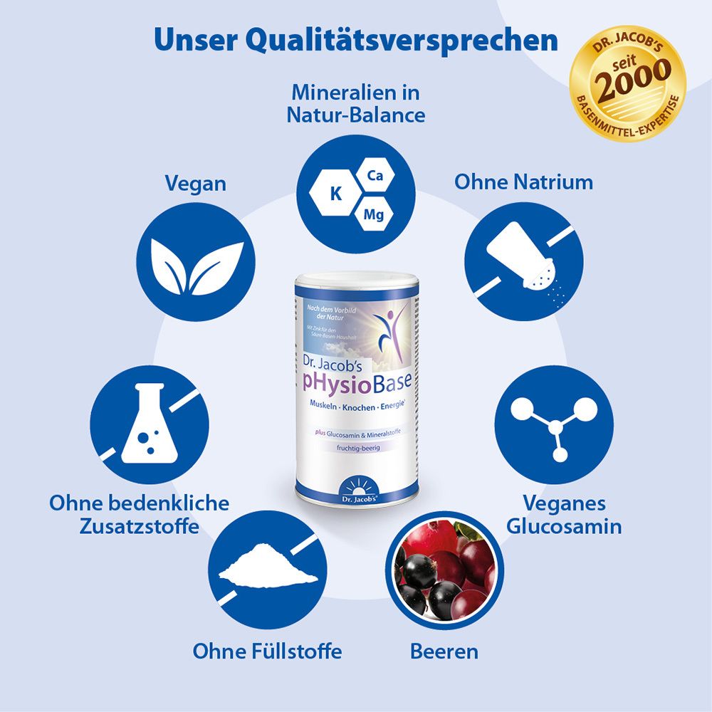 Dr.Jacob's pHysioBase Basen-Citrat-Basenpulver Basische Mineralstoffe Glucosamin