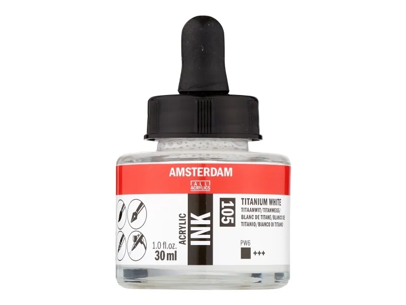 Amsterdam Acrylic Ink Bottle Titanium White 105