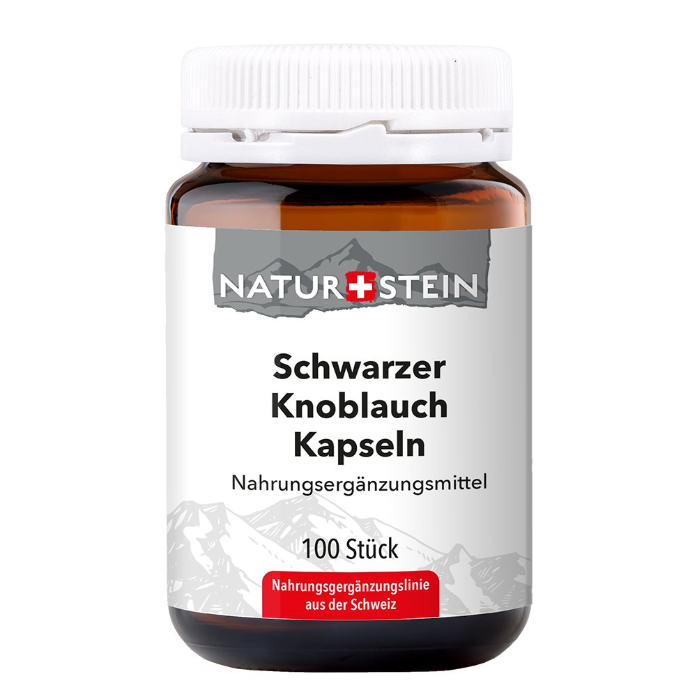 NATURSTEIN Schwarzer Knoblauch Kaps Glas 100 Stk