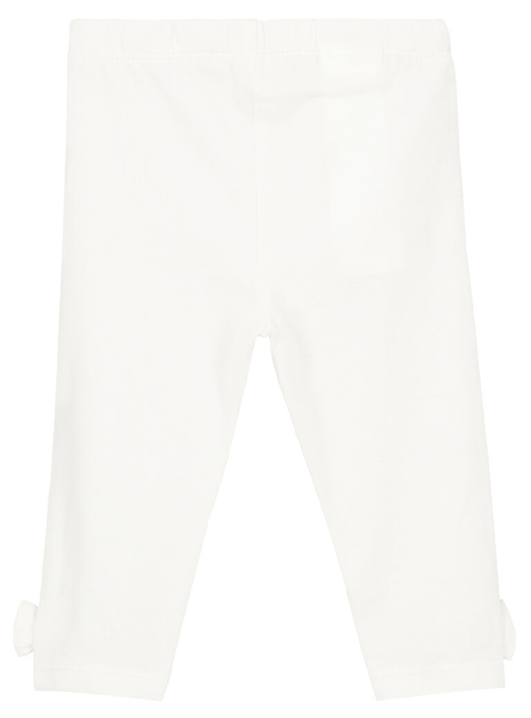 Legging blanc nœuds bébé fille