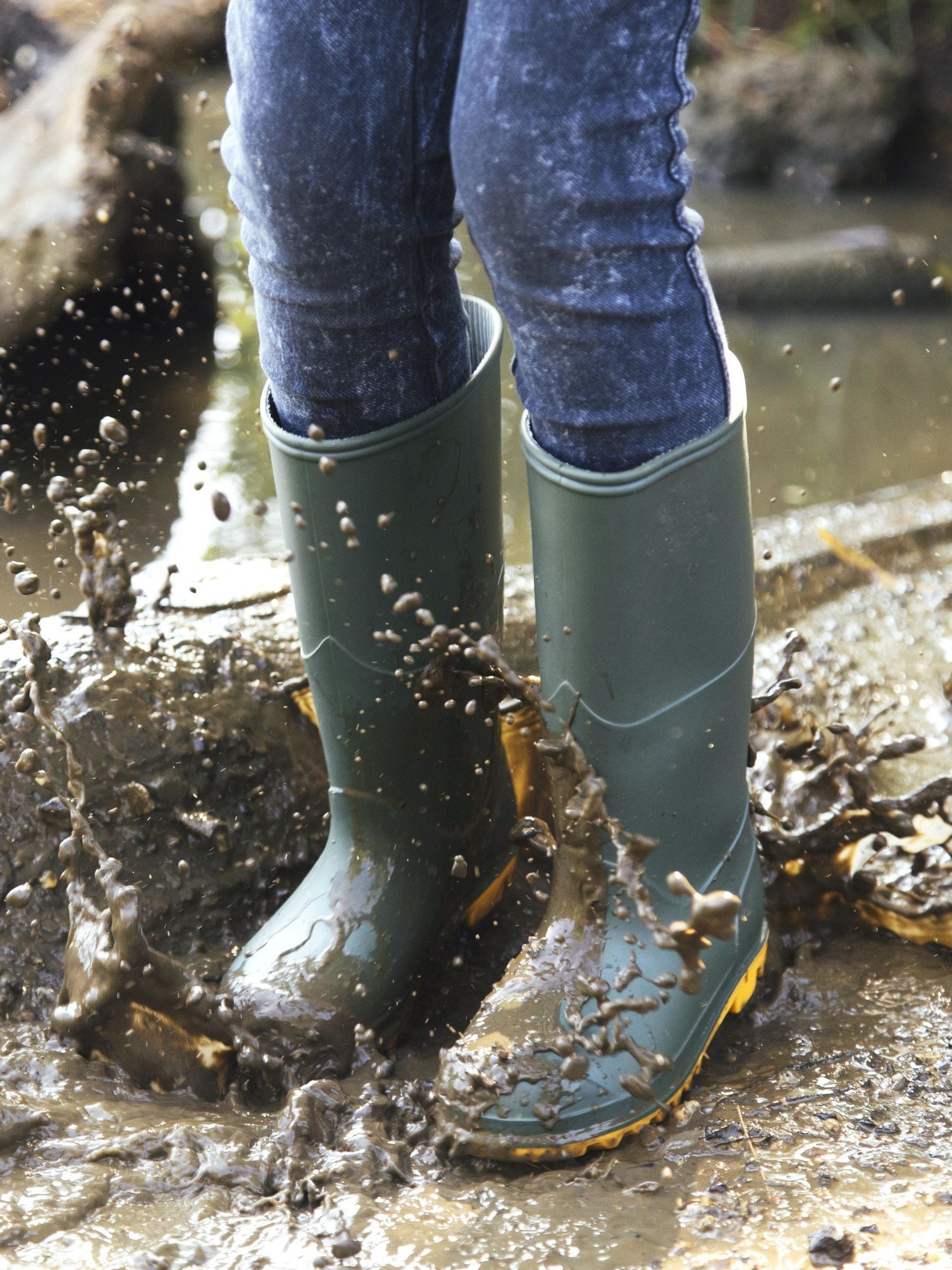 Groen - Muddy Puddles klassieke waterdichte regenlaarzen
