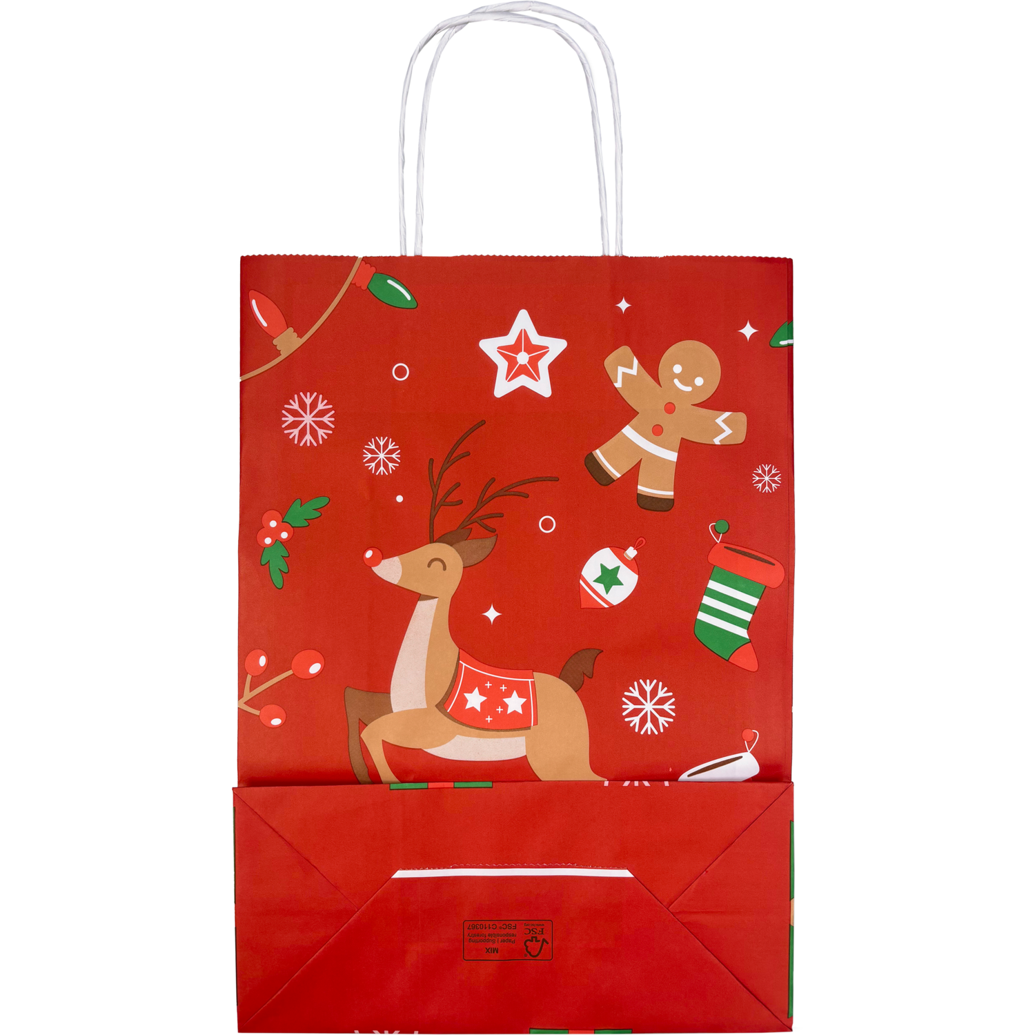 Tas, Hert, Papier, gedraaid papieren koord, 22x 10x31cm, draagtas, rood