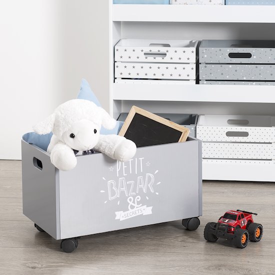 Coffre à jouets à roulettes   Gris        de               Atmosphera