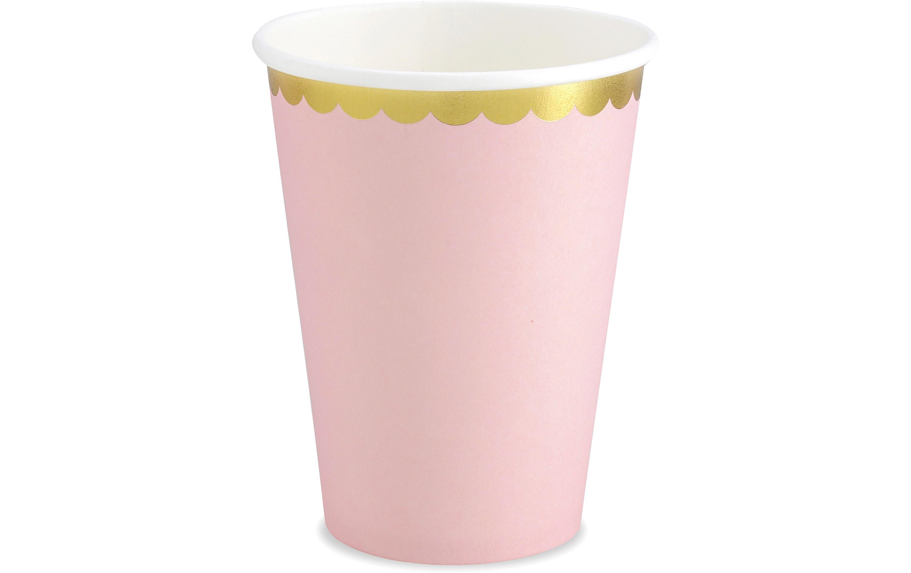 Einwegbecher 220 ml, 6 Stück, RosaEleganter Trinkbecher aus Papier