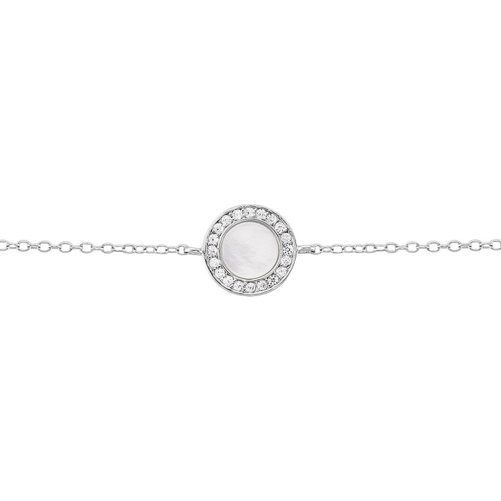 Bracelet Argent Blanc Nawala Nacre Oxyde De Zirconium