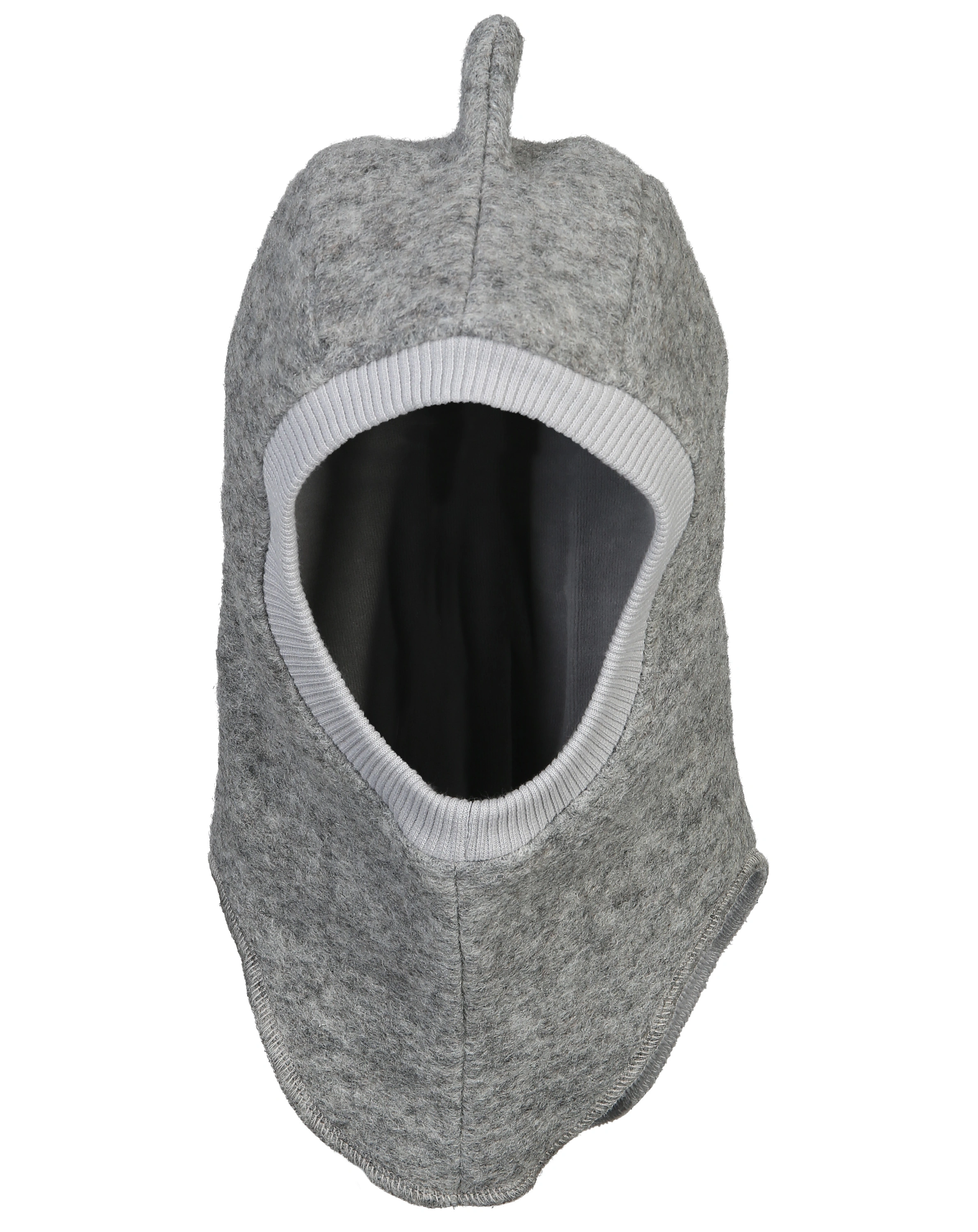 Filz-Schlupfmütze DINO mit Wolle in light grey