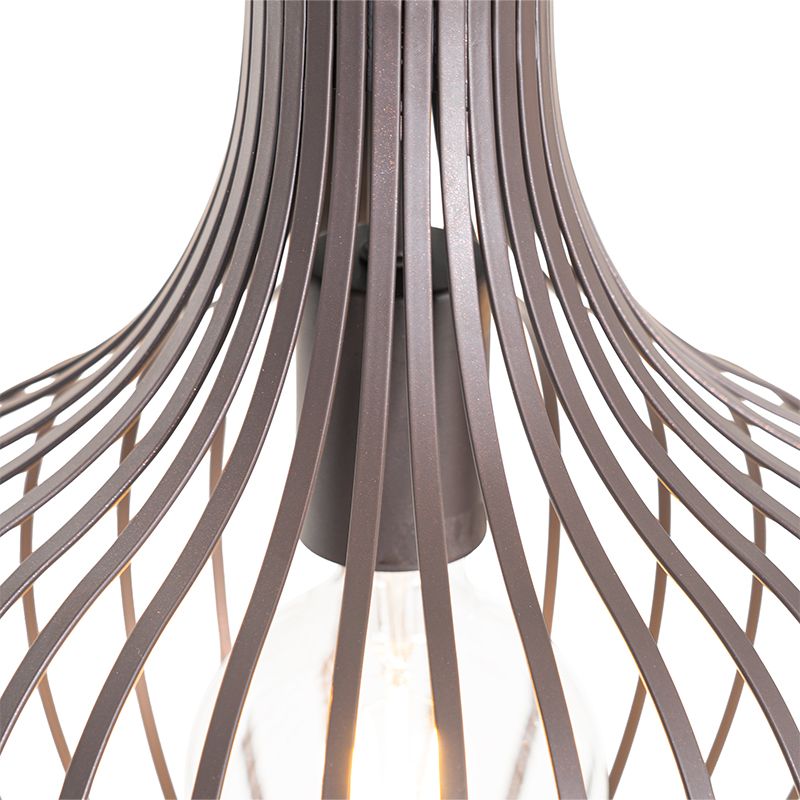 Moderne hanglamp bruin langwerpig 3-lichts - Saffira