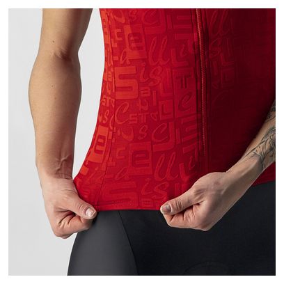 Maillot Manches Courtes Femme Castelli Promessa Jacquard Rouge