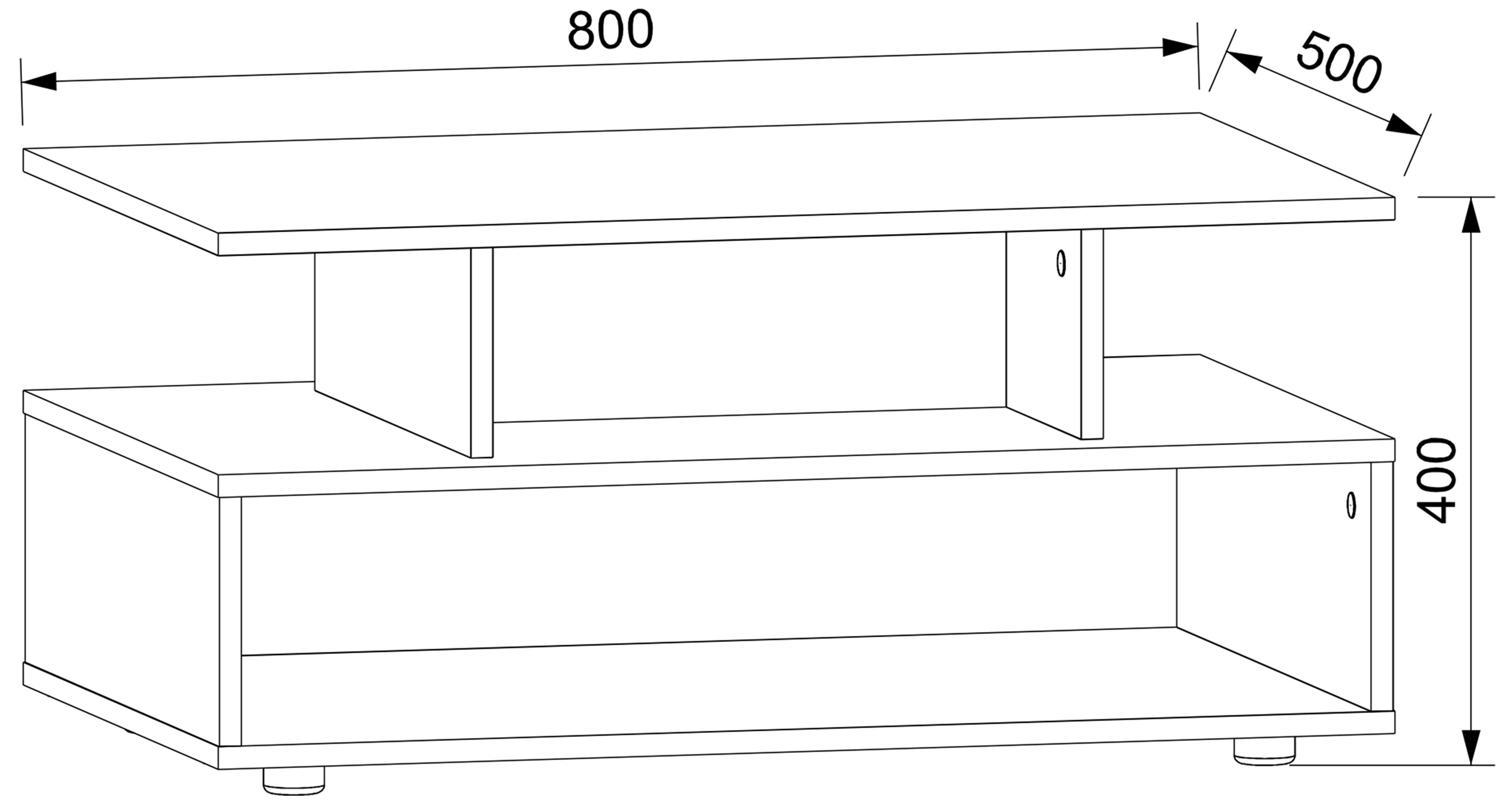 VCM Holz Hoher Sofatisch hoch Couchtisch Wohnzimmertisch Beistelltisch Ablage Esila