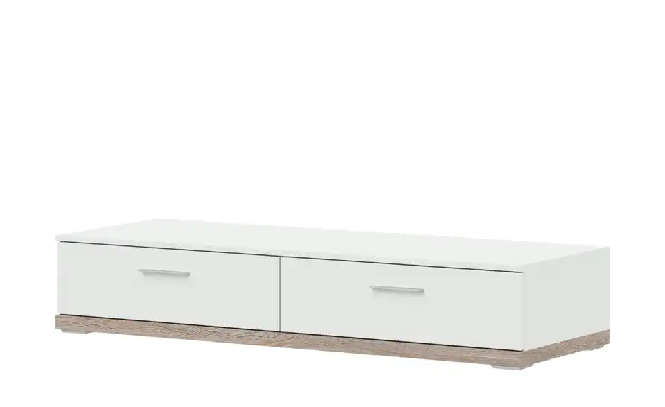 Lowboard Toulon Weiß, Eiche sägerau (Nachbildung) 141 cm