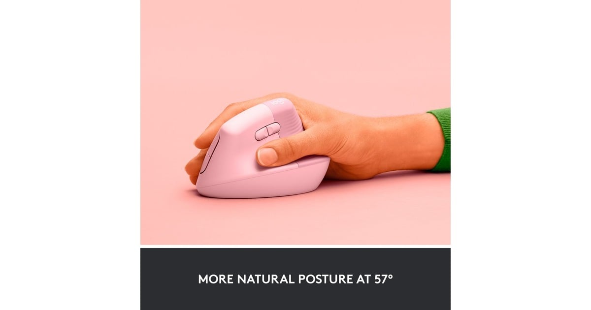 LogitechLift Vertical Ergonomische Muis  (Roze, Bluetooth, 4000 DPI)