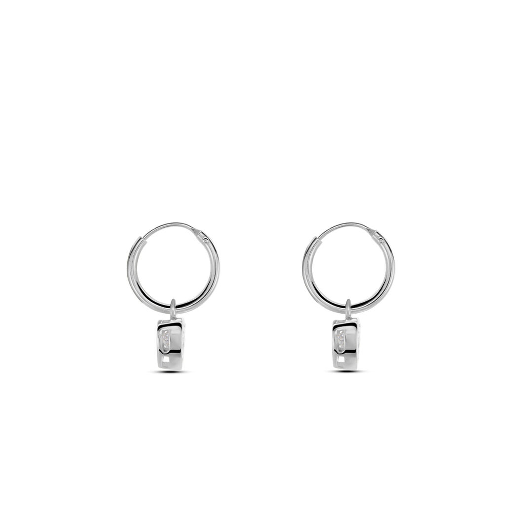 Créoles Argent Blanc Dahud Oxydes De Zirconium