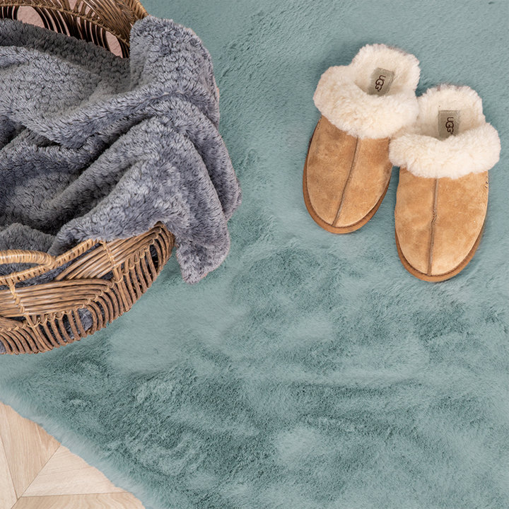 Zachte Hoogpolige loper - Comfy Supreme Blauw/Groen