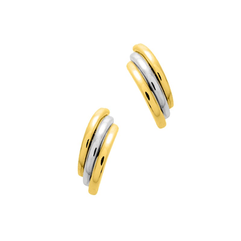 Créoles bicolores Femme - Or 18 Carats