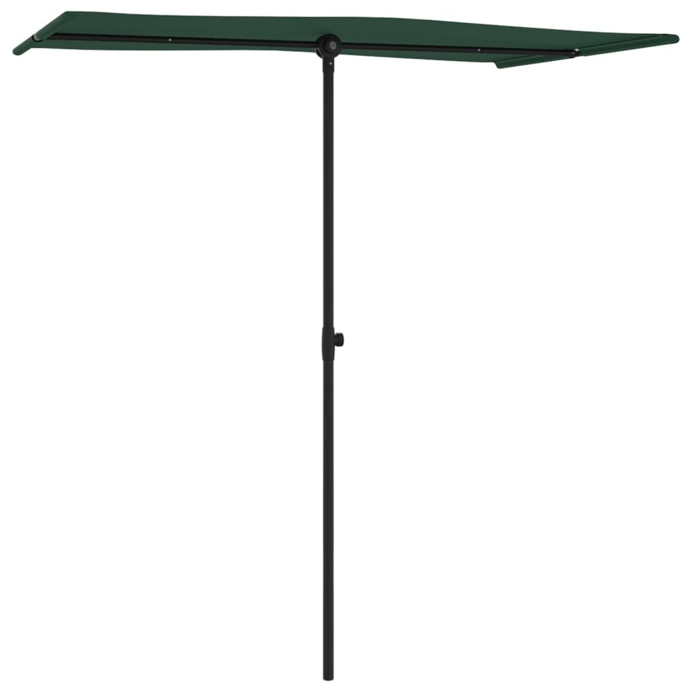 Parasol mobilier de jardin d'extérieur avec mât en aluminium 180 x 130 cm vert