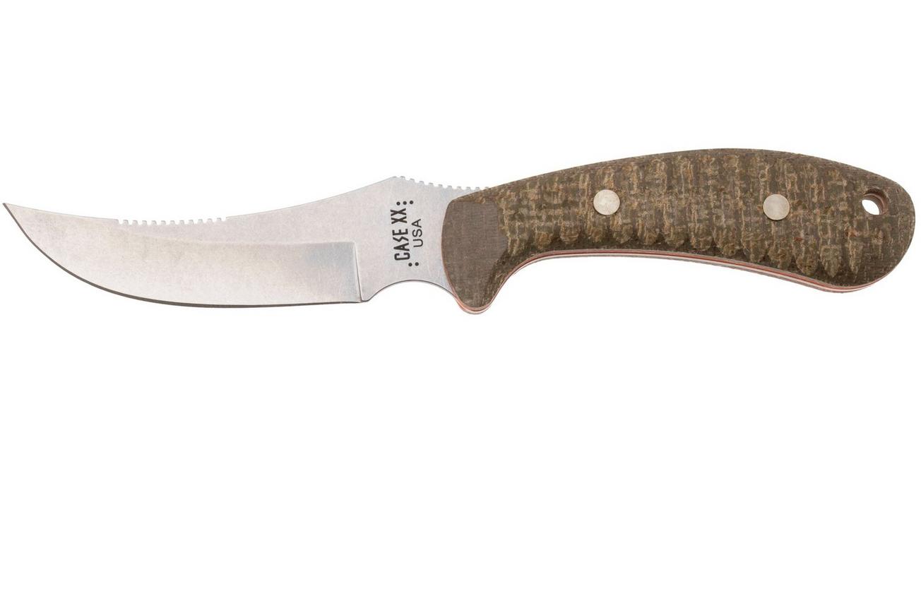 Case Ridgeback Hunter 30594, Stonewashed Stainless Steel, Green Laminate/Orange G-10, jachtmes
