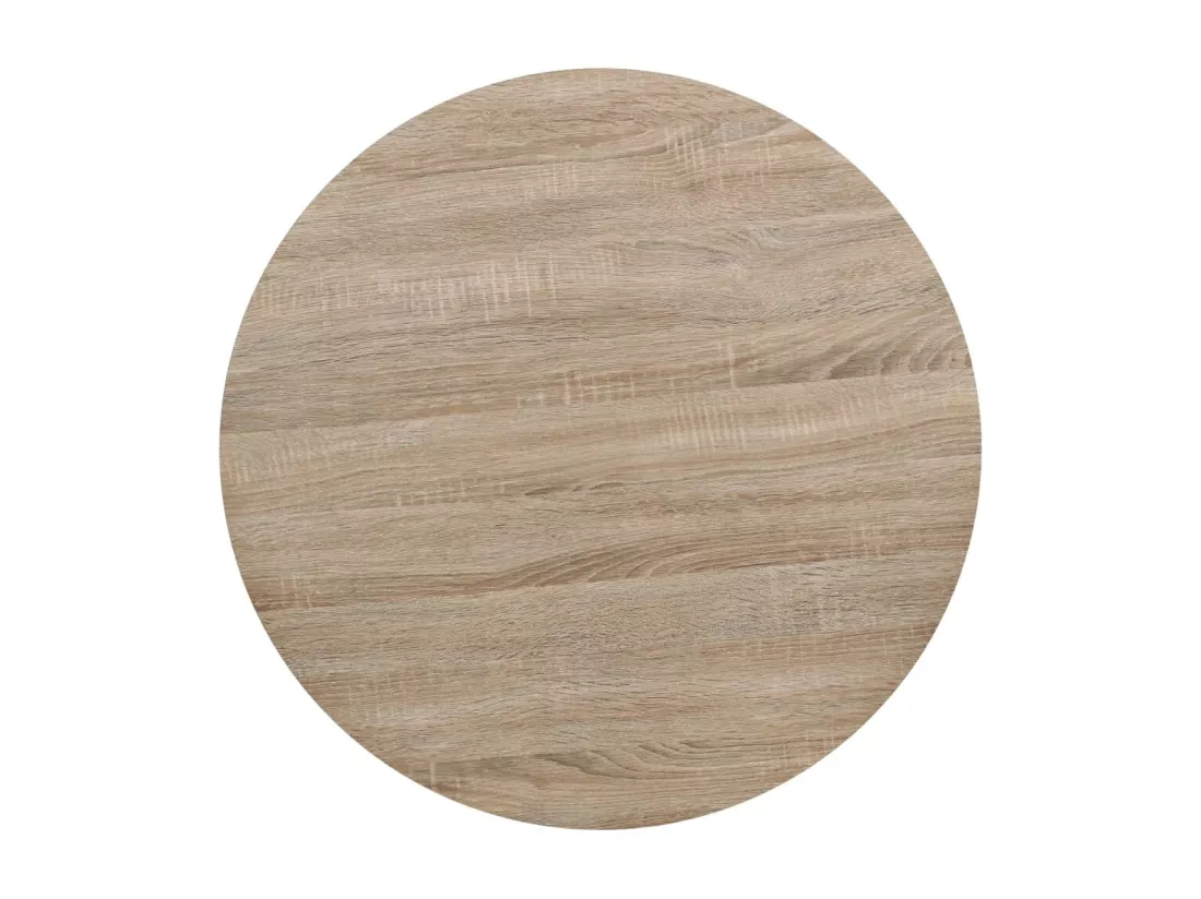 Table de bistro MDF et acier Rond 80 x 75 cm Couleur de chêne