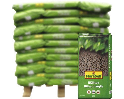 Geëxpandeerde klei FloraSelf (36 zakken x 15 liter = 0,54 m³) 1 pallet plantenkorrels, kleikorrels, hydrocultuur