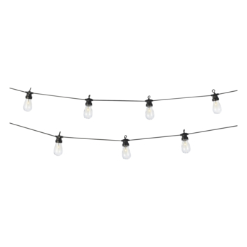 Partylights met 20 LED lampjes en snoer 9,5 meter, warmwit