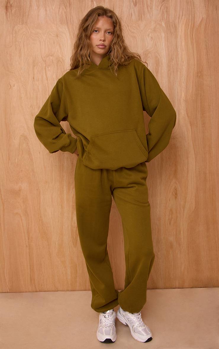 Vert Olive Sweat À Casynthétiqueche Oversize En Molleton