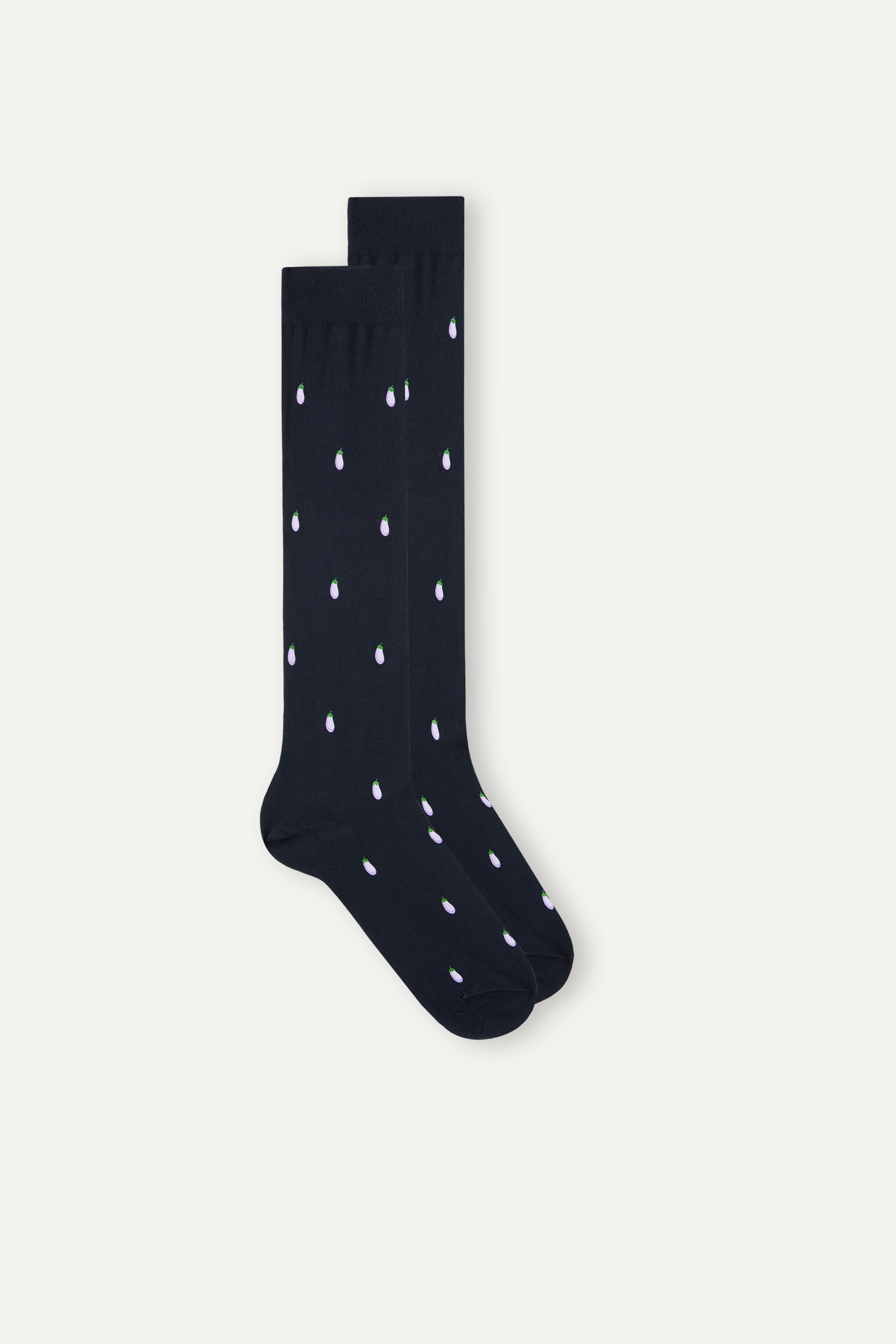 Meias de algodão estampadas até o joelho