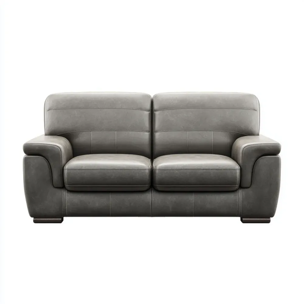 Zweisitzer-Sofa Leder 145x90x85 cm - Dunkelgrau - Modernes Design