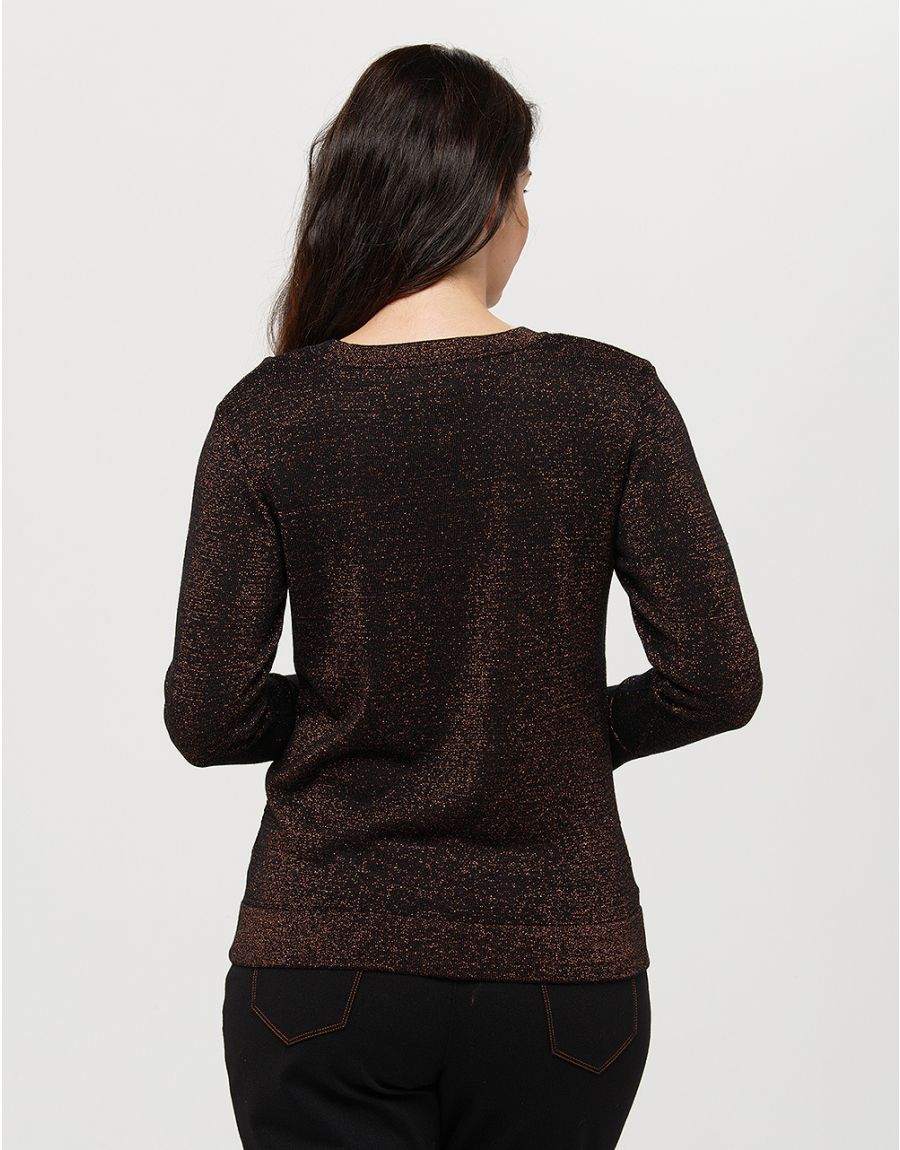 Pull noir cuivre irisé