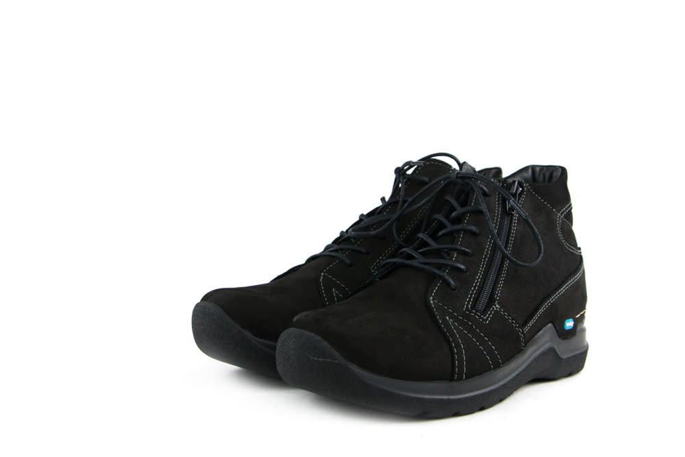Wolky Hoge Veterschoenen Zwart Why Antique Nubuck