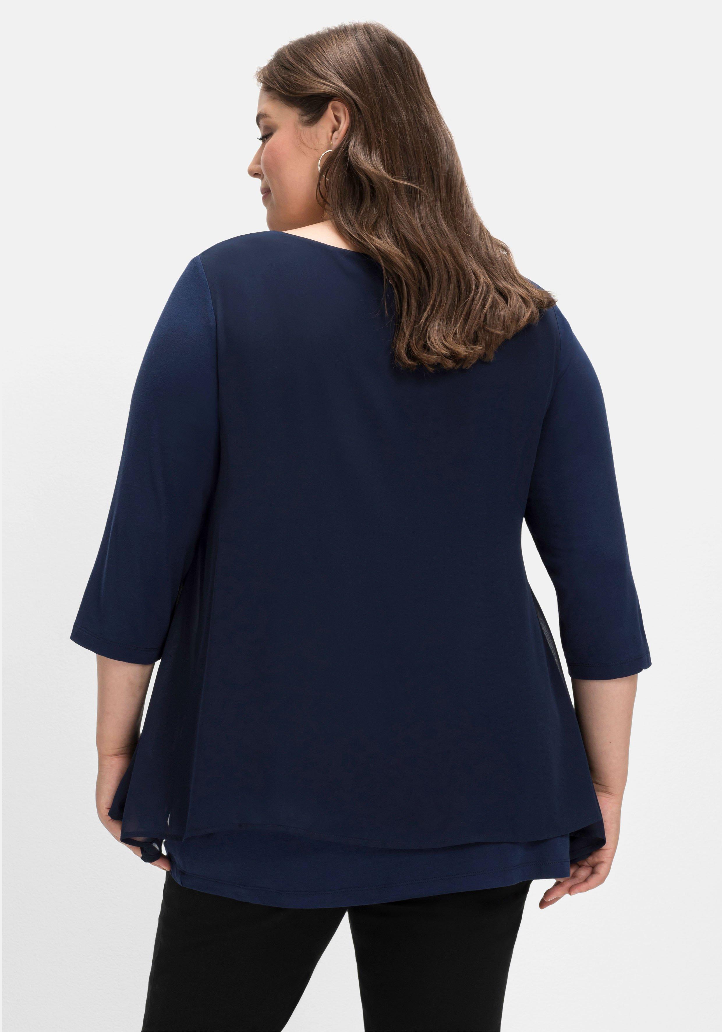 Blusenshirt mit Chiffon, doppellagig