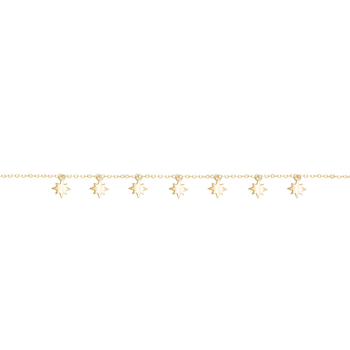 Bracelet étoiles acier doré jaune