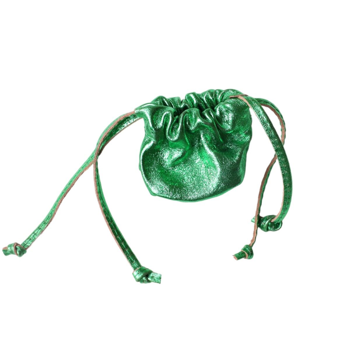 Porte-monnaie bourse cuir vert émeraude Maison Suzanne