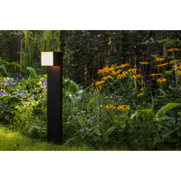 Lutec tuinpaal Cuba zwart met geïntegreerd LED lamp