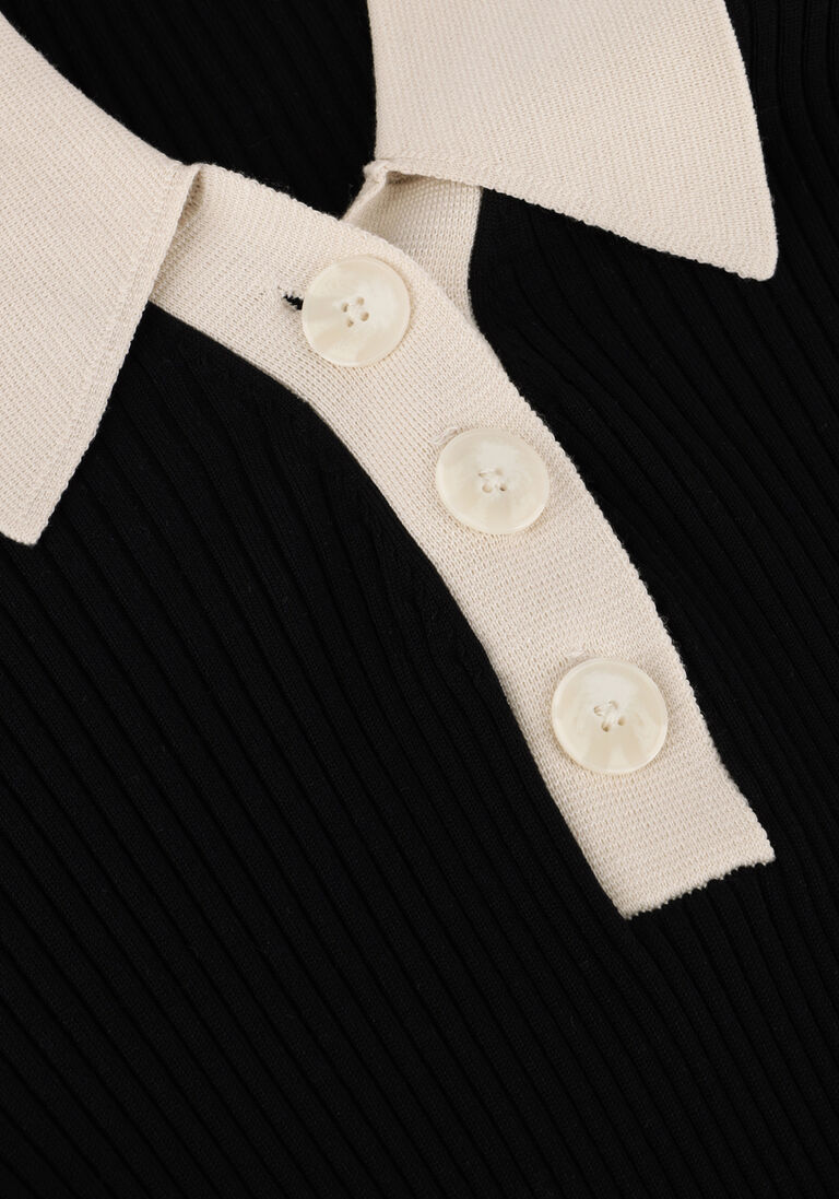 zwarte second female t-shirt josephine knit polo