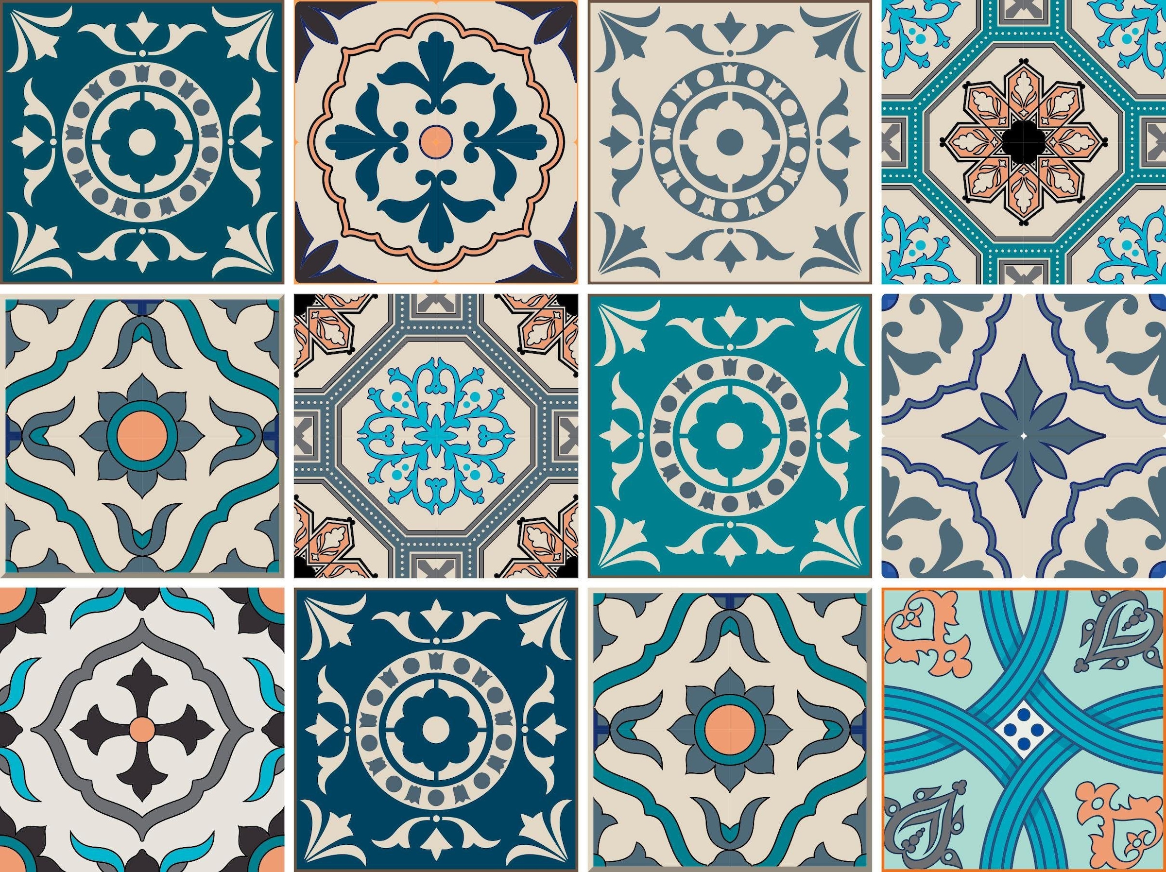 Home affaire Fliesenaufkleber »Ornamente« Stickerfliesen, selbstklebend, Sticker, 12er Set