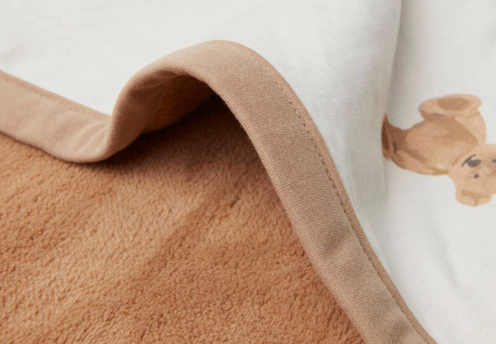 baby ledikantdeken fleece 100x150 cm Teddy Bear biscuit